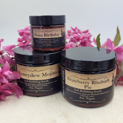 Birthday Garden Party Soft Bubbling Scrubs
