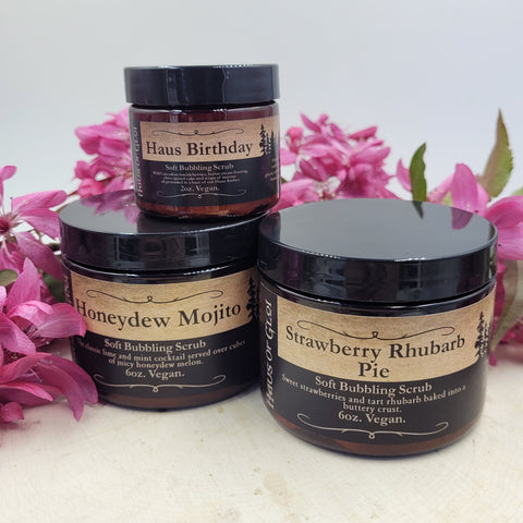 Birthday Garden Party Soft Bubbling Scrubs
